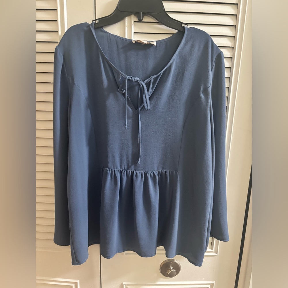 WAYF NWT Blue Blouse Sz Large-A501